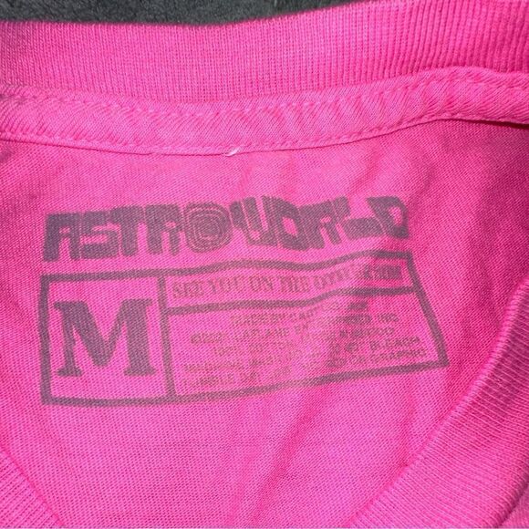 TRAVIS SCOTT Astroworld Festival 2021 Concert Merch Men T-Shirt Pink Size Med - Picture 6 of 8